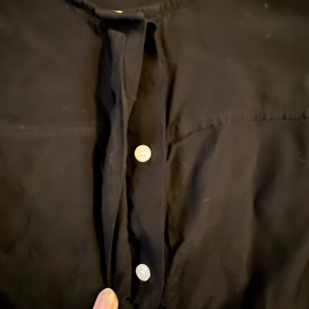 J Crew Black Tunic Blouse Womens XS Button Up‎ Long Sleeve Work Top - Picture 3 of 5